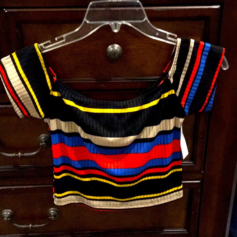 Multi stripe crop top - NWT
